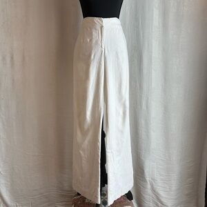 Elie Tahari White Textured Wide-Leg Pants High Waist Embossed Size 6